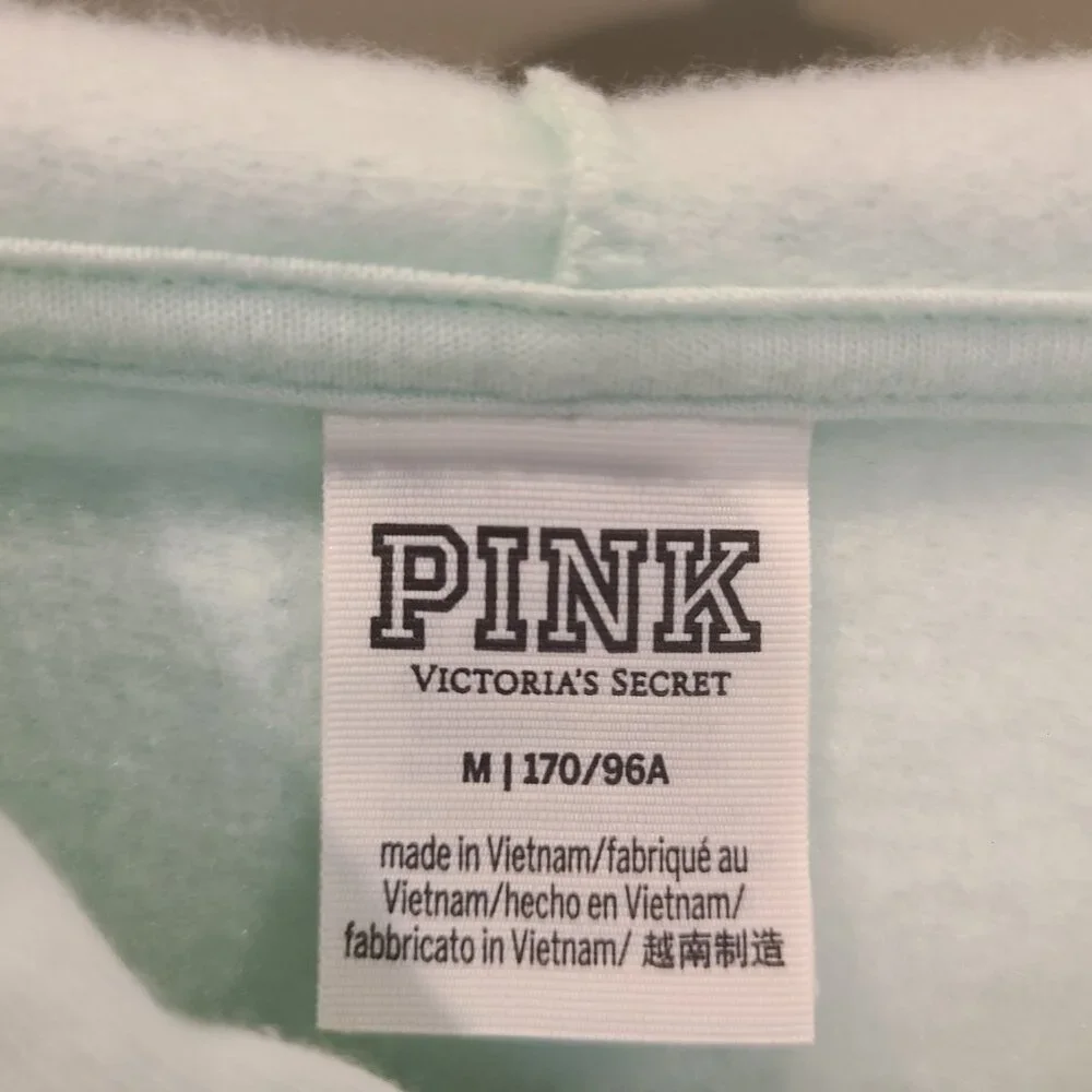 Victoria's Secret Pink Mint Seafoam Zip-up Jacket - Picture 3 of 3